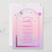 ミスティックシックサンセットピンクブライダルシャワー 招待状 (正面)