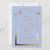 ミスティックシックパステルブルースタームーンフォト宇宙 招待状 (正面)