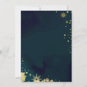 ミスティックシックブルー金ゴールドスタームーン結婚ズ 招待状 (裏面)