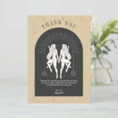 ミスティックジェミニ〔占星術の〕十二宮図アーチサンキューカード 招待状 (スタンド正面)