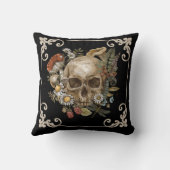 ミスティックスカルヴィンテージブラック装飾用クッション クッション (裏面)