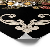 ミスティックスカルヴィンテージブラック ポスター (角)