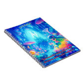 ミスティックデプス – チビ（小さくかわいく書いた感じ）マーメイド&ガーデン白熱［赤熱］光を放つズ ノートブック (右側)