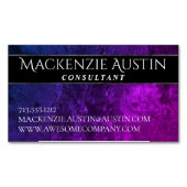 ミスティックトパグラデーションス |ブルーパープルピンクブランディング マグネット名刺 (正面)