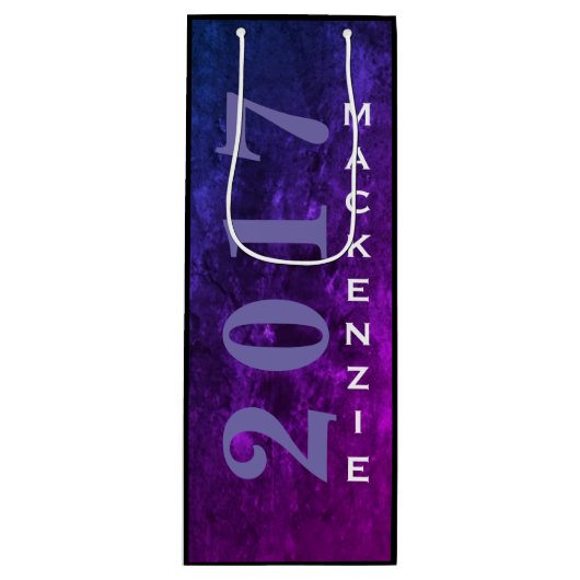 ミスティックトパズグラード |青ピンク色の紫グラデーション色 | ワインギフトバッグ (正面)