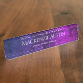 ミスティックトパーズデスク |ブルーピンクパープルシッグラデーションク デスクネームプレート (側面)