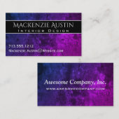 ミスティックトパーズ事務所 |シックなブルーパープルピンクグラデーション 名刺 (正面/裏面)