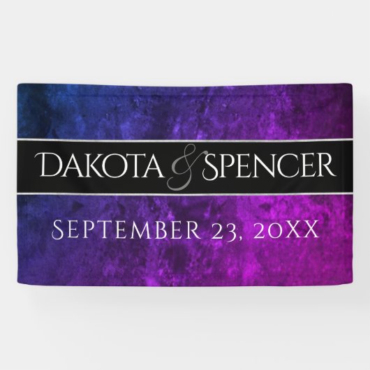 ミスティックトパ結婚ス |ブルーパープル披露宴パーティー 横断幕 (横)