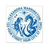 ミスティックドラゴンとプリンセス名差出人住所 セルフインキングスタンプ (デザイン)