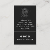 ミスティックドラゴンブラック&ホワイトタトゥーアーティストモダン 名刺 (裏面)