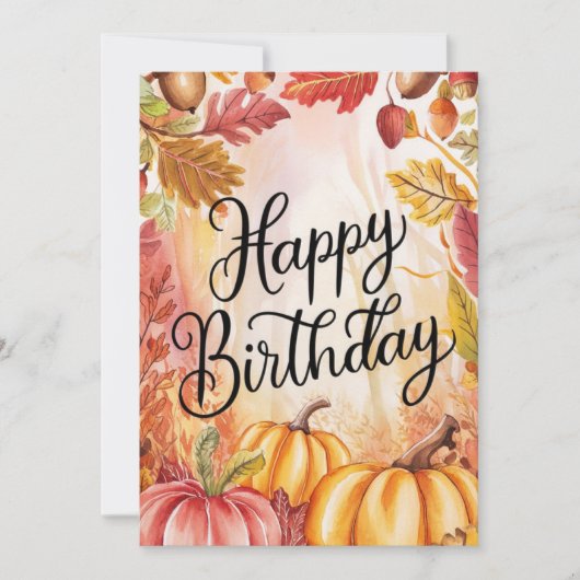 ミスティックドリーミーパンプキンオータム秋ハッピーバースデー カード (正面)