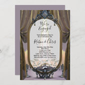 ミスティックナイト金ゴールドドレープ婚約パーティ 招待状 (正面/裏面)