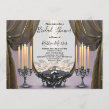 ミスティックナイト金ゴールドドレープ&キャンドルブライダルシャワー