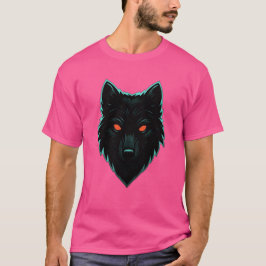 ミスティックネオンウルフデザインTシャツ Tシャツ