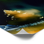 ミスティックノルディックレイクウォーターカラーアートプリント ポスター (角)