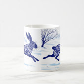 ミスティックハレお洒落:雪の中のウサギ コーヒーマグカップ (中央)