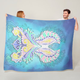 ミスティックパステルバタフライ | エザーアルボホファンタジー フリースブランケット