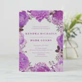 ミスティックパープルフローラリース招待状 招待状 (スタンド正面)