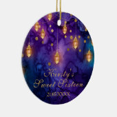 ミスティックパープルブルーフェアリーランタン《写真》ぼけ味スイート16 セラミックオーナメント (右)