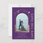 ミスティックパープル金ゴールドサンムーンスターズ宇宙 セーブザデート (正面)