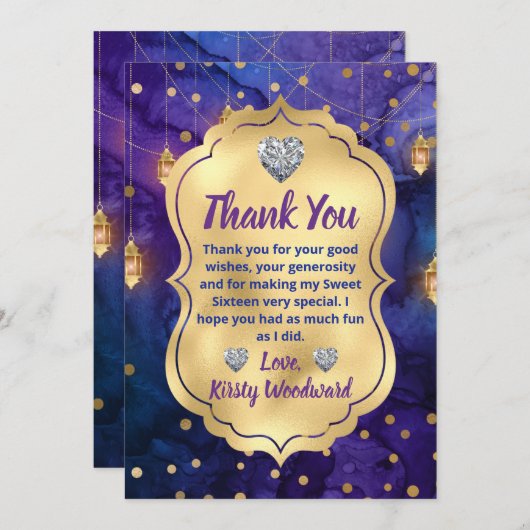 ミスティックファンタジーナイトランタン&《写真》ぼけ味スイート16 サンキューカード (正面/裏面)