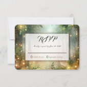 ミスティックフォレストの草原の魔法の結婚式RSVP 出欠カード (正面)