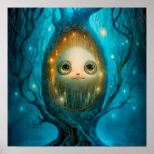 ミスティックフォレストツリー顔プリント |ツリープリント ポスター (正面)