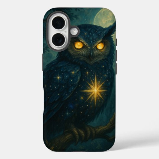 ミスティックフクロウ月明かりの下ファンタジー星空の夜 Case-Mate iPhoneケース (裏面)
