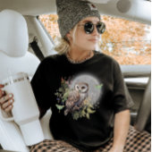 ミスティックフクロウ&ルナモスシャツTシャツ森の鳥ティー Tシャツ