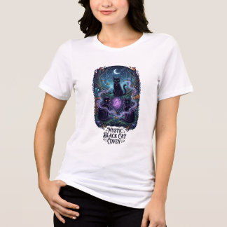 ミスティックブラックキャットコーヴン ウィッチー ハロウィーン スプーキー トライブレンドTシャツ