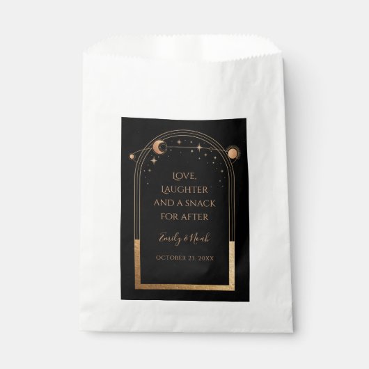 ミスティックブラック金ゴールドサンムーンスターズ結婚式の引き出物B フェイバーバッグ (正面)