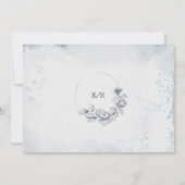 ミスティックブルーウィンターフローラ婚約招待状 招待状 (裏面)