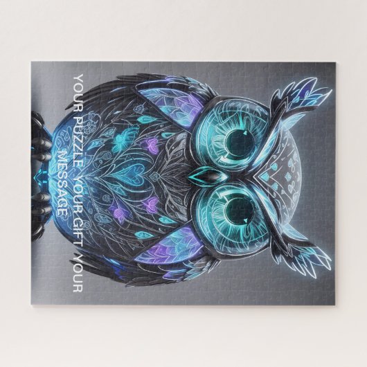 ミスティックブルーフクロウ ジグソーパズル (横)