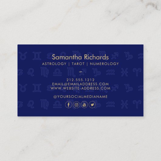 ミスティックブルー〔占星術の〕十二宮図星占い 名刺 (裏面)