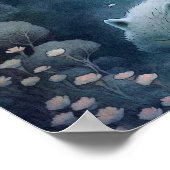 ミスティックホワイトウルフアニマルプリント |ウルフプリント ポスター (角)