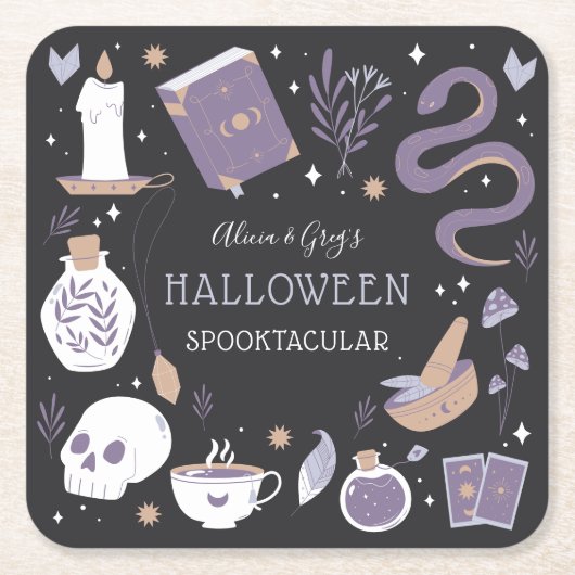 ミスティックボホクリスタルハローウィンパーティ スクエアペーパーコースター (正面)