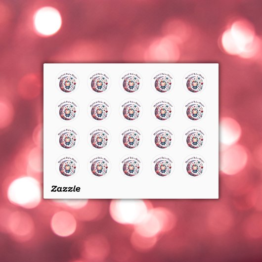 ミスティックボホ魔法マルーン文字オンホワイト | ラウンドシール