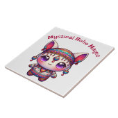 ミスティックボホ魔法レッド文字オンホワイト | タイル (側面)