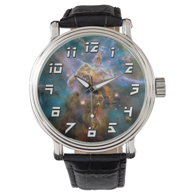 ミスティックマウンテンカリナネブラハッブル宇宙写真 腕時計 (正面)
