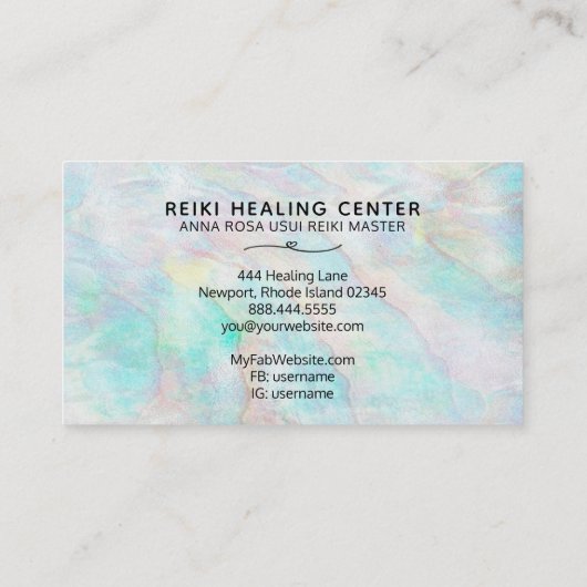 *~*ミスティックマジカルパステルアワロングリッター霊気 名刺 (裏面)