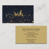 *~*ミスティックマジカルブラック金ゴールド霊気タイポグラフィ 名刺 (正面/裏面)