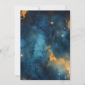 ミスティックミッドナイトブルーと金ゴールドウォーターカラーブライダル 招待状 (裏面)