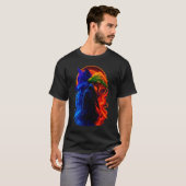 ミスティックムーンとオリーブ - 手描きの天体アート Tシャツ (正面フル)