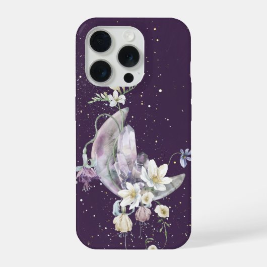 ミスティックムーンクリスタルフラワーフォンケース iPhoneケース (裏面)