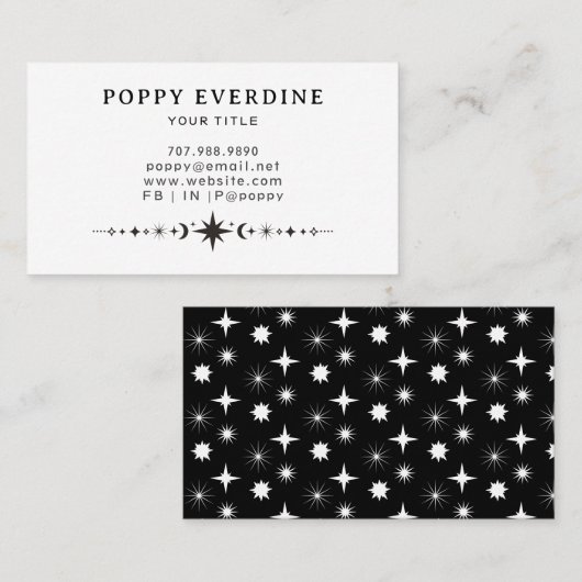 ミスティックムーンスターズビジネスカード 名刺 (正面/裏面)