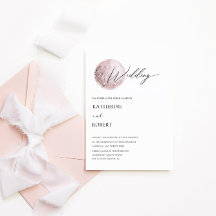 ミスティックムーン赤面ピンク結婚式招待状