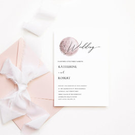 ミスティックムーン赤面ピンク結婚式招待状 招待状