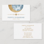 ミスティックムーン金ゴールドブルースターズアストロロジーヨガ 名刺 (正面/裏面)