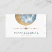 ミスティックムーン金ゴールドブルースターズアストロロジーヨガ 名刺 (正面)