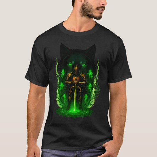ミスティックムーン、天体アート、手描きテクスチャー Tシャツ (正面)